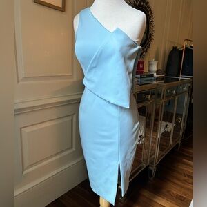 Cameo women’s dress size XS, powder blue, one shoulder with detail in front